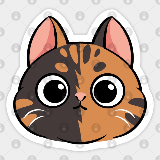 Cartoon cute cat face Sticker by tomodaging